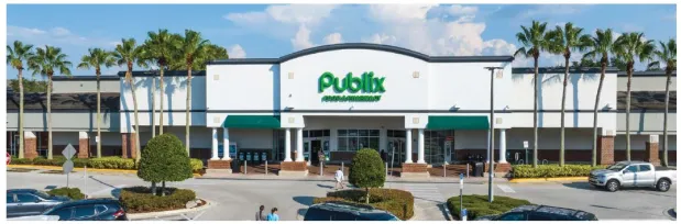 Supermarket-anchored retail center